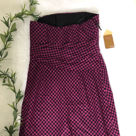 Ali Ro Pink Gingham Strapless Dress, Size 4 NWT - Picture 2 of 6